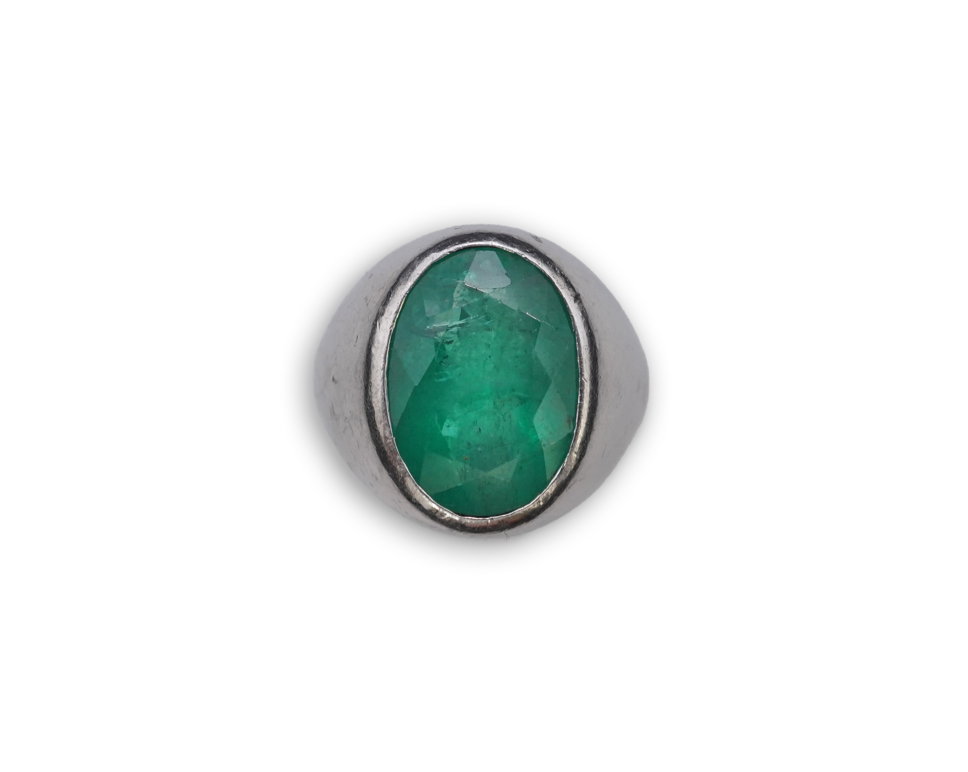 An emerald signet ring